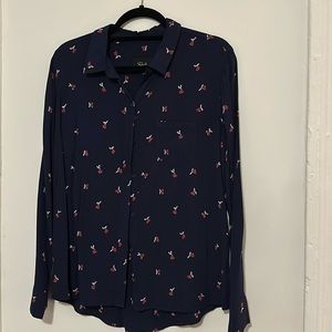 Rails cherry silky button down
